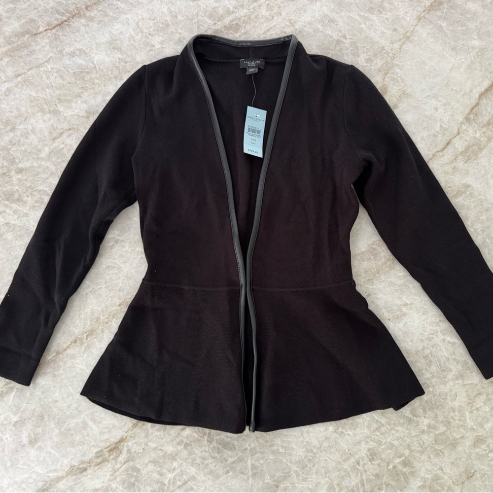 Ann Taylor Black Women's knit sweater blazer
